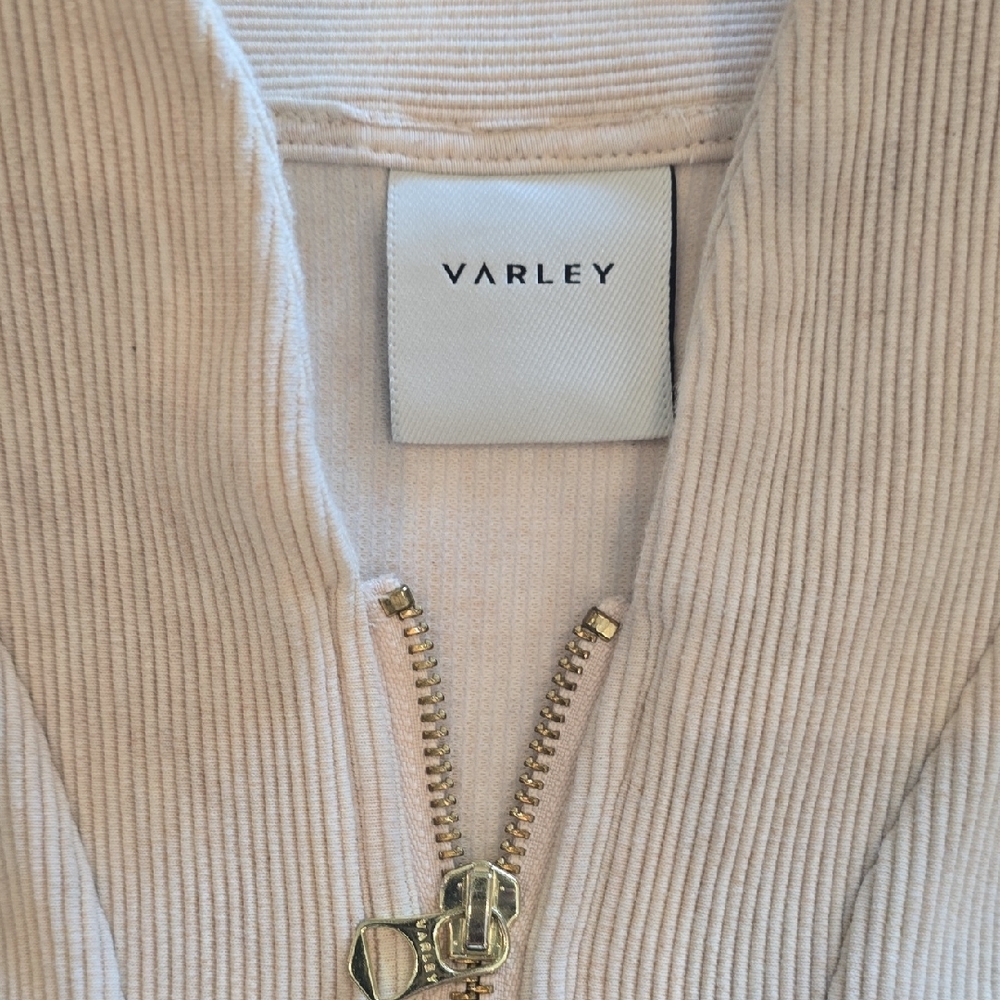 Varley Cream Ribbed Zip-Up Jacket - Picture 2 of 4